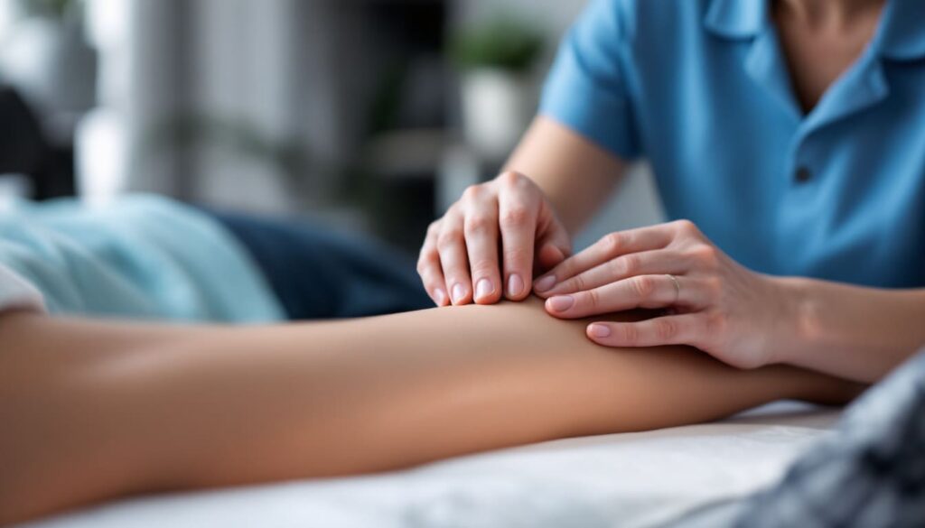 terapia manual en brazo de un paciente en clinica