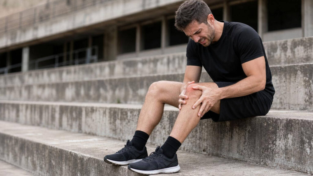 hombre con dolor de rodilla