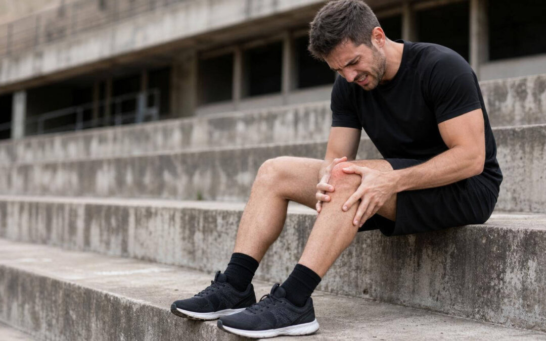 hombre con dolor de rodilla